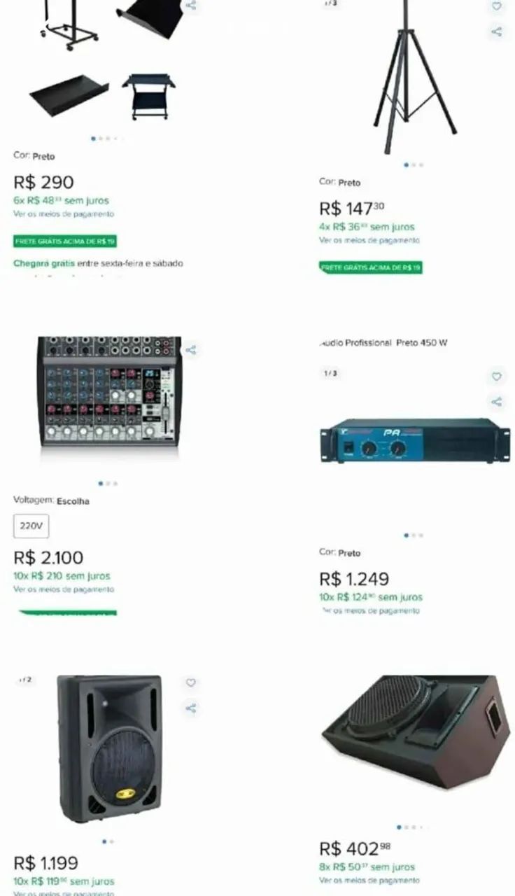 Equipamentos de som completo 
