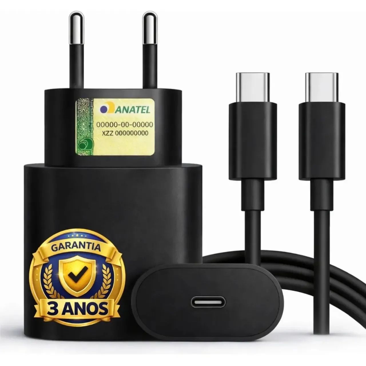 Carregador Turbo 20W USB-C com Cabo Tipo C 1 Metro - Foto 5