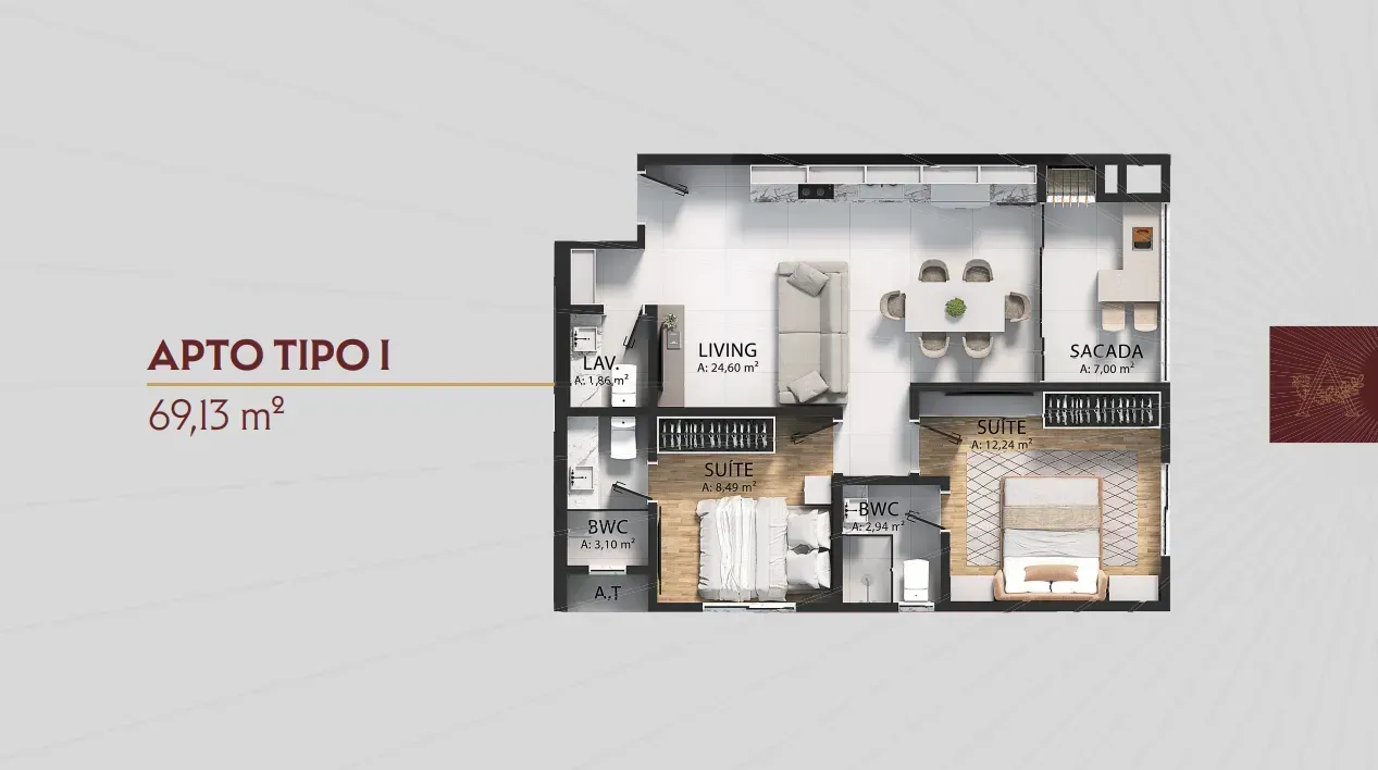 PLANTA 68m²