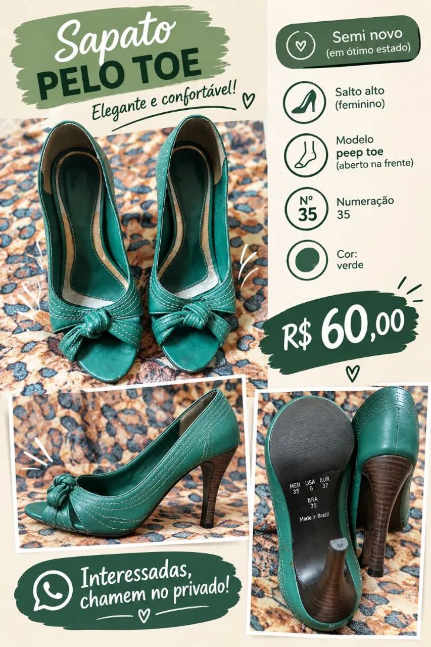 Sapato Peep Toe - Foto 2