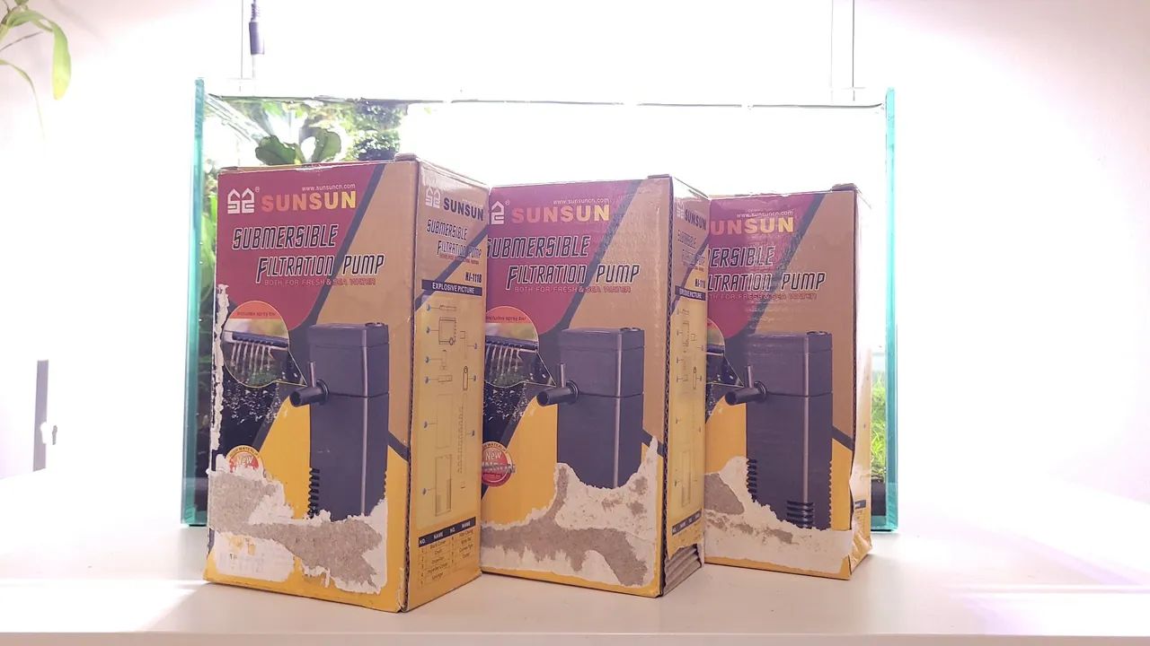 3 filtros Sunsun HJ-111b 200l/h para aquários de até 40L 