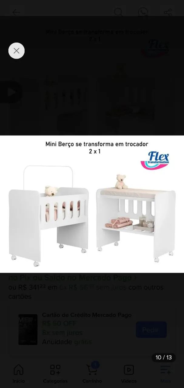 Mine berço *Usado, com colchão e 2 lençóis  - Foto 2