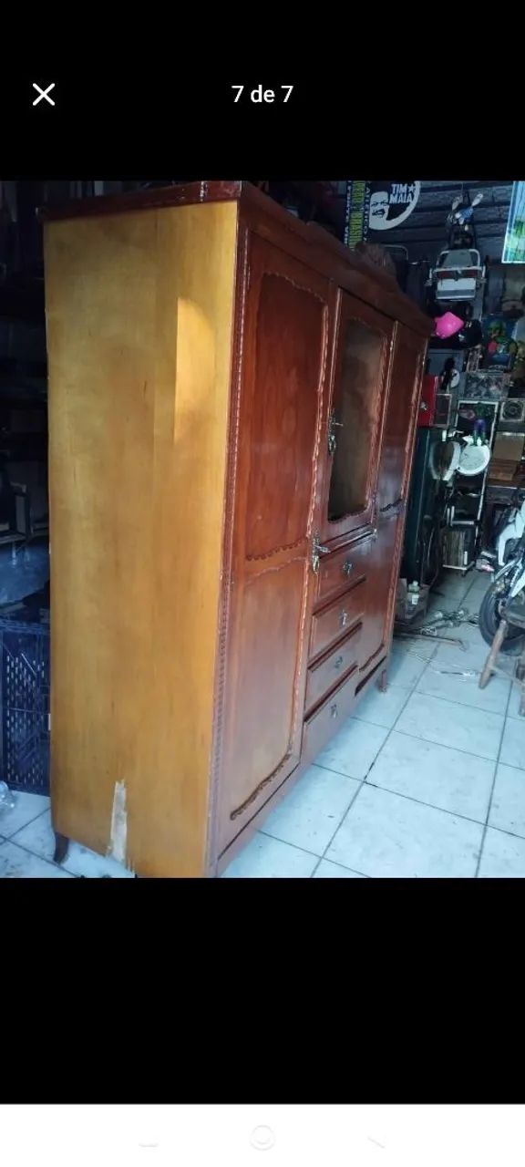 Guarda roupa antigo decada 50, madeira nobre. - Foto 4