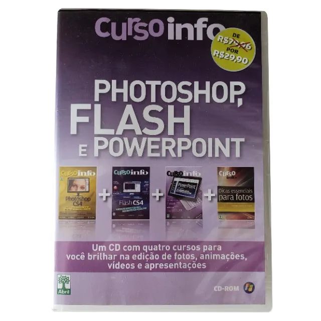 CD Curso Info Photoshop Flash e PowerPoint CD-Rom Editora Abril
