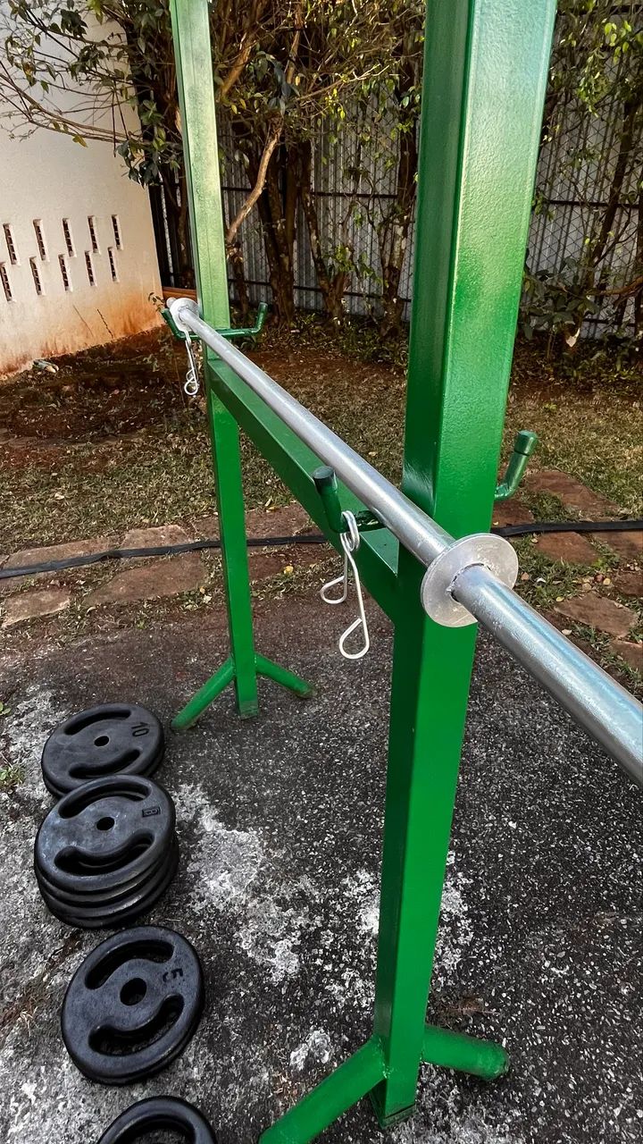 Conjunto de anilhas e barra  - Foto 4