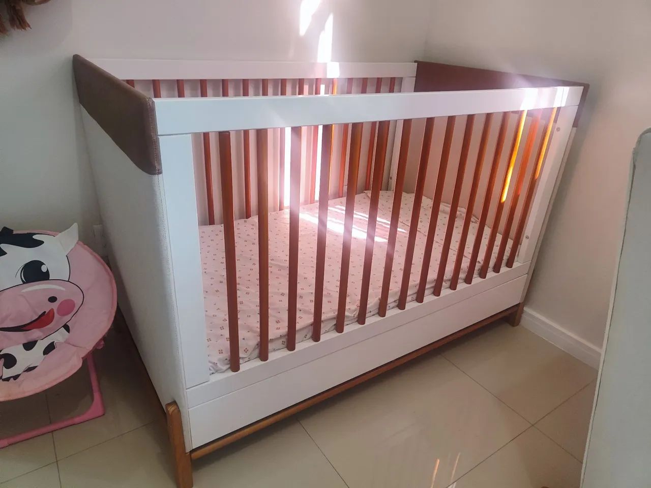 Berço Tess Matic Branco + colchão impermeável Ortobom 