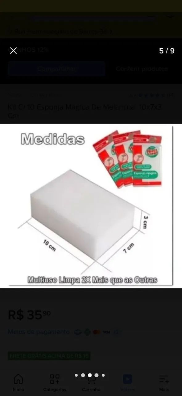 KIT C/10 ESPONJA MÁGICA DE MELAMINA <br>10x7x3 Cm - Foto 2