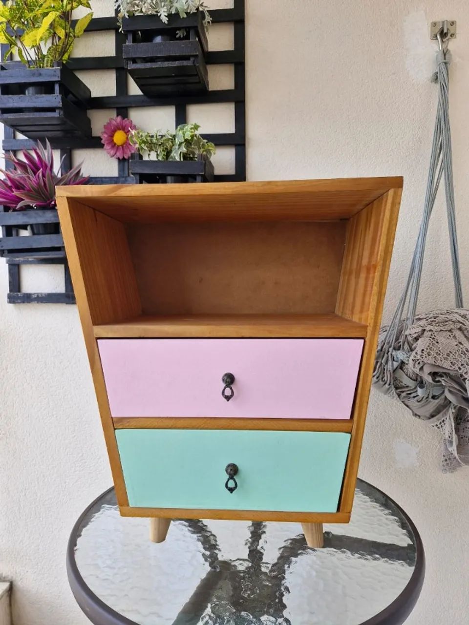 Criado mudo 2 gavetas (madeira Linus) - Foto 4