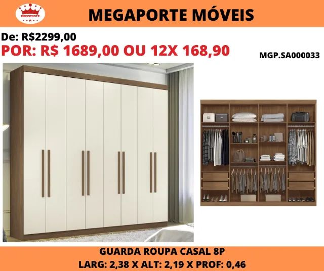 Guarda Roupa Casal 2,38 Master New