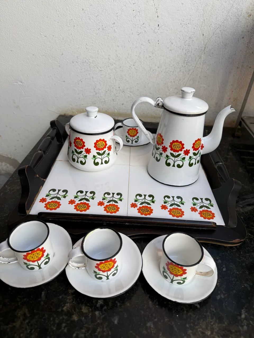 Bule de café antigo conjunto  - Foto 4