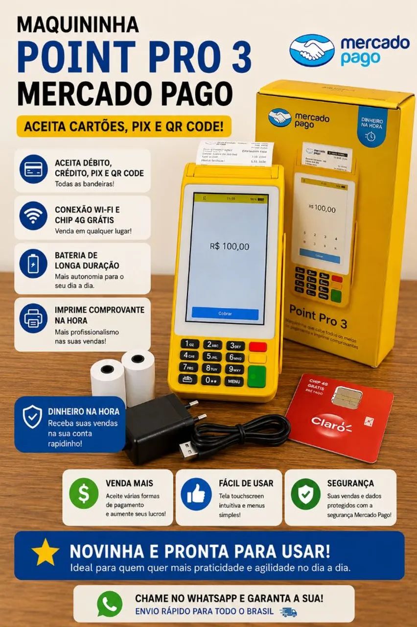 Maquina de cartao mercado pago pro3