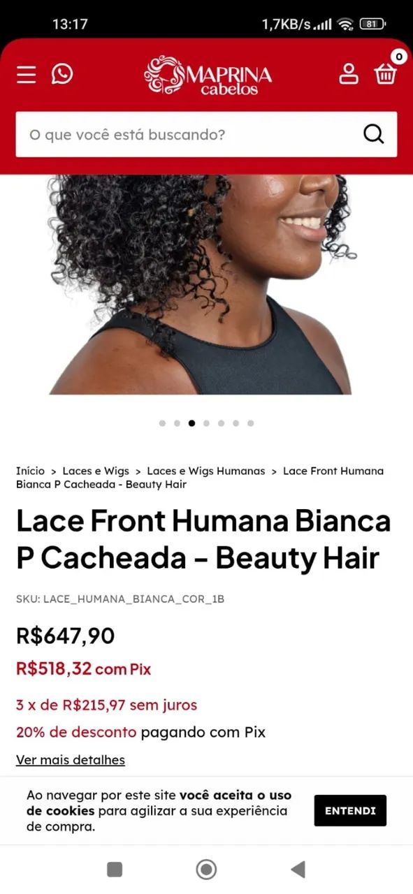Lace Front Humana Bianca Cacheada Peruca - Foto 6