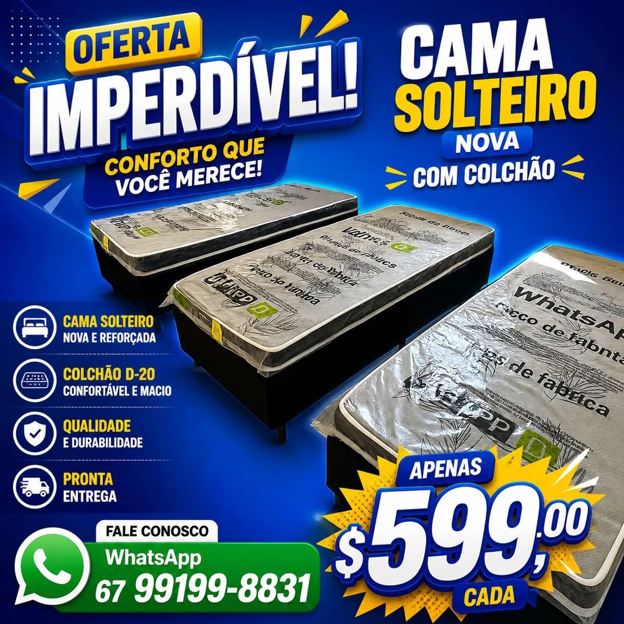 Oferta da semana cama solteiro novo Garantia entrega 
