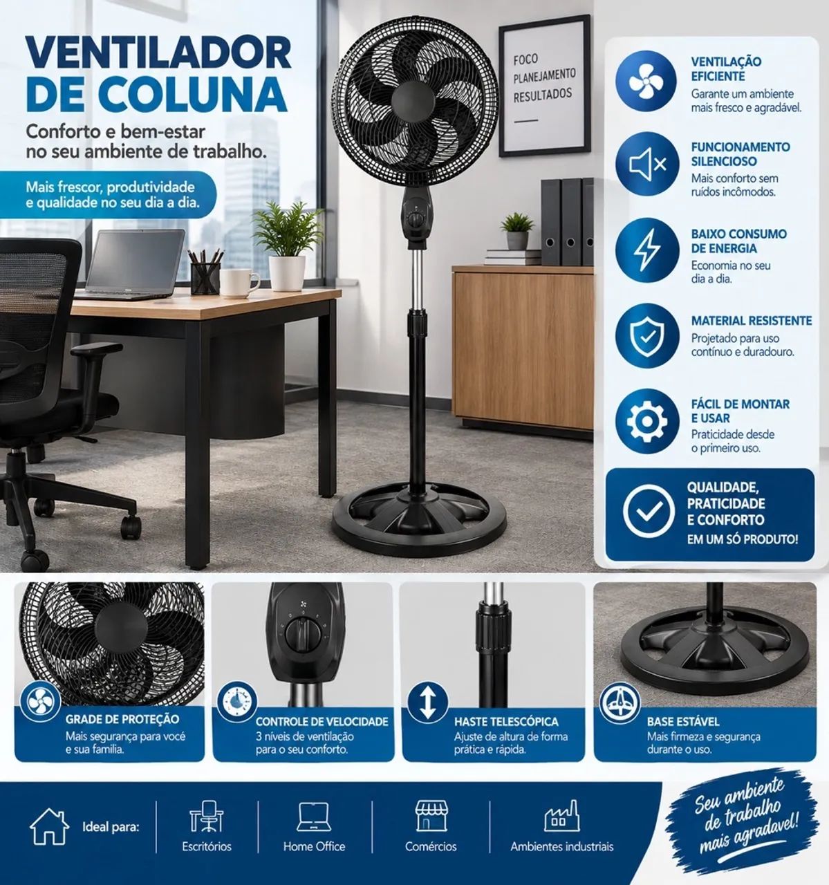 Ventilado Pedestal 6 Pás 127V - Foto 2