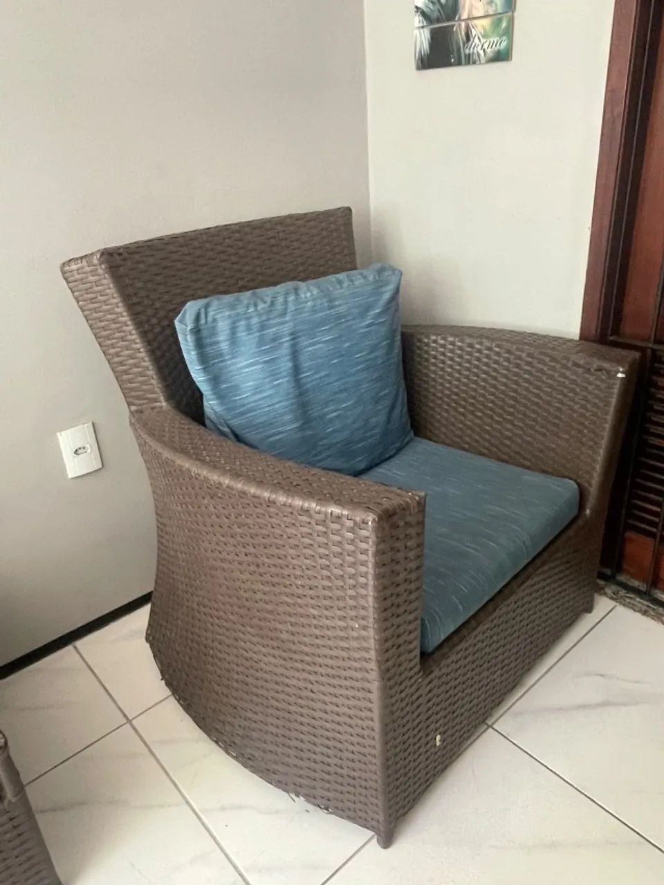Jogo de sofá para varanda vime - Foto 2