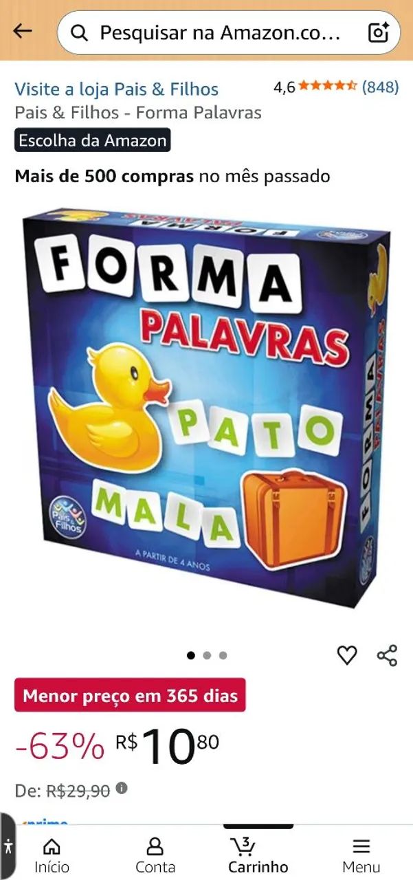 Jogo Forma Palavras - Pais e Filhos 