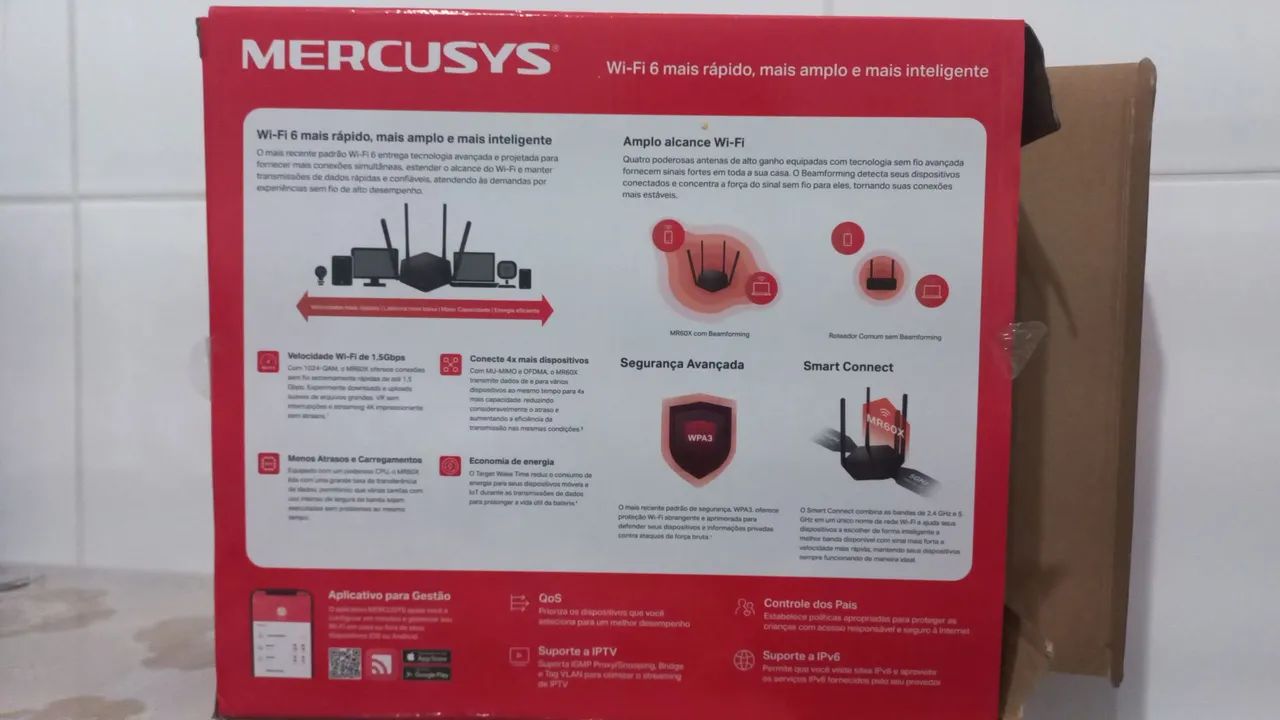 Roteador Mercusys - Wi-Fi 6 - Gigabit AX 1500 - Foto 5
