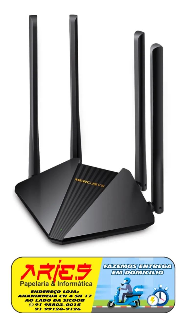 ROTEADOR WIRELESS GIGABIT MERCUSYS MR30G COM 4 ANTENAS E ATÉ 867 MBPS
