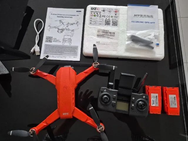Drone Lyzrc L900 Pro 4k Laranja 2 Bateria Helices E Protetor