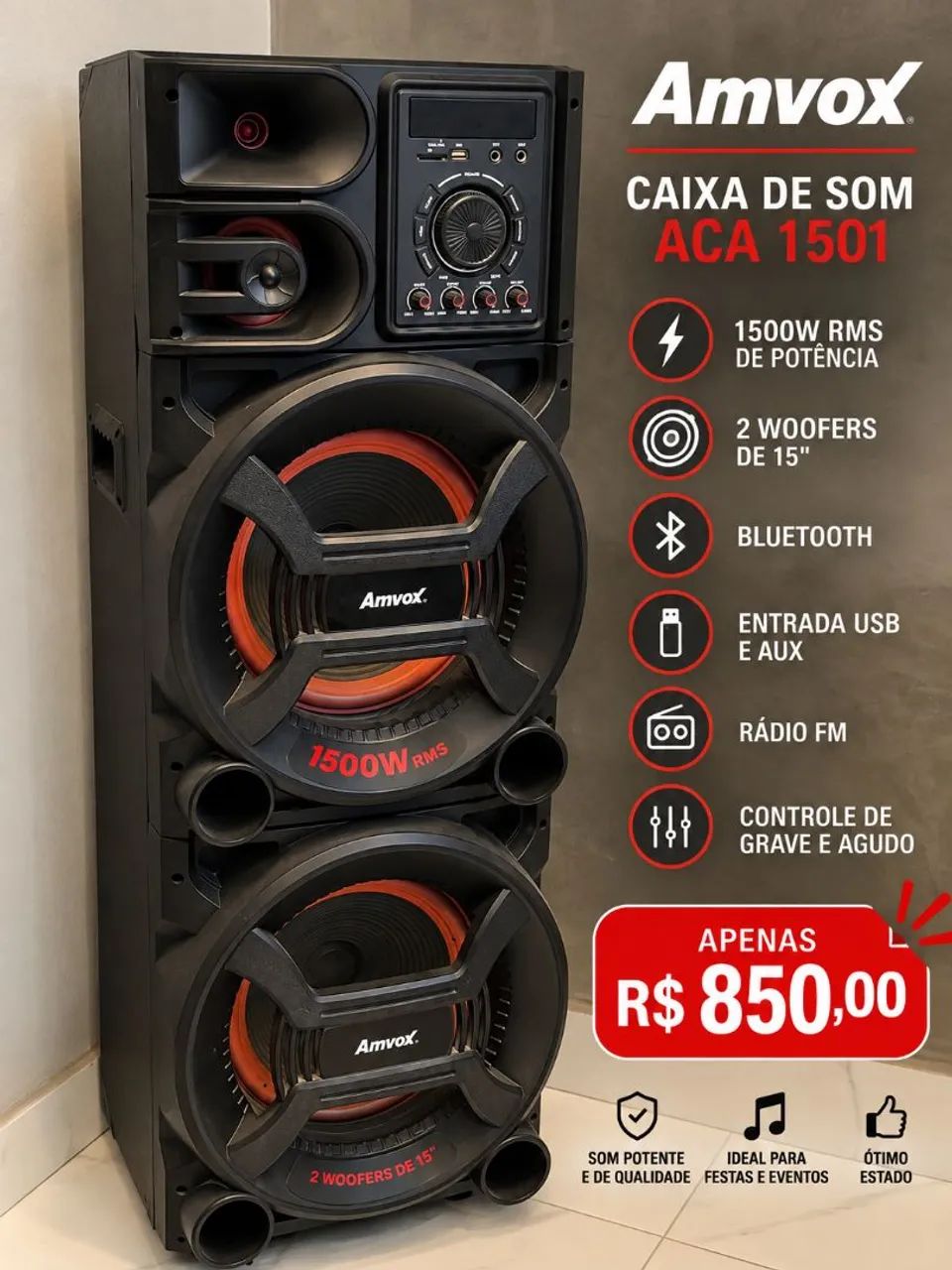 Caixa de som amvox 