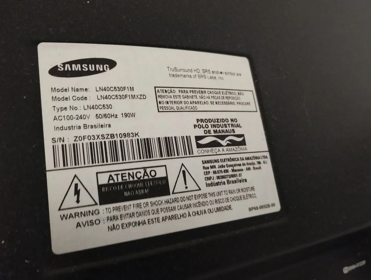 TV Samsung LN40C530F1M - Foto 4