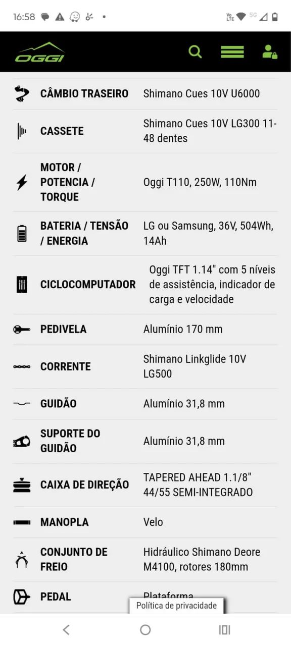 Bicicleta Elétrica Aro 29 OGGI Big Wheel 8.2 - Foto 5