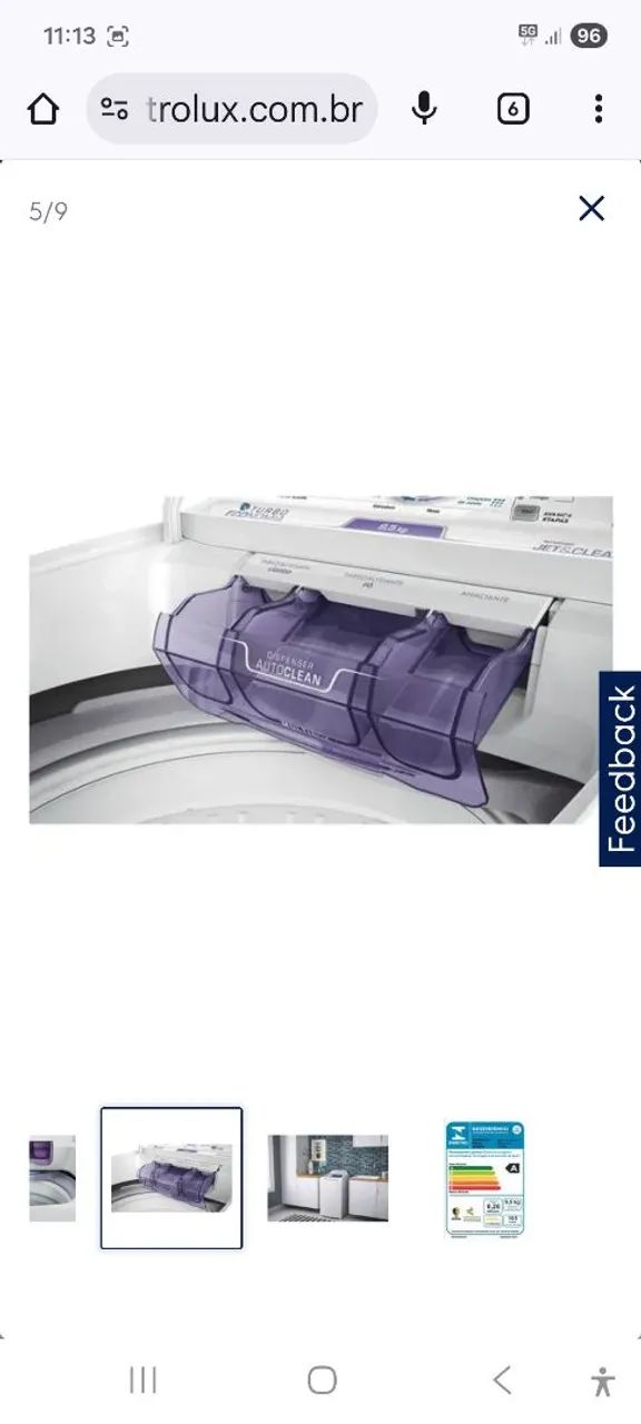 Máquina de lavar Electrolux 8,5kg Turbo Economia jet&clean e filtro (LAC09) 127V - Foto 4