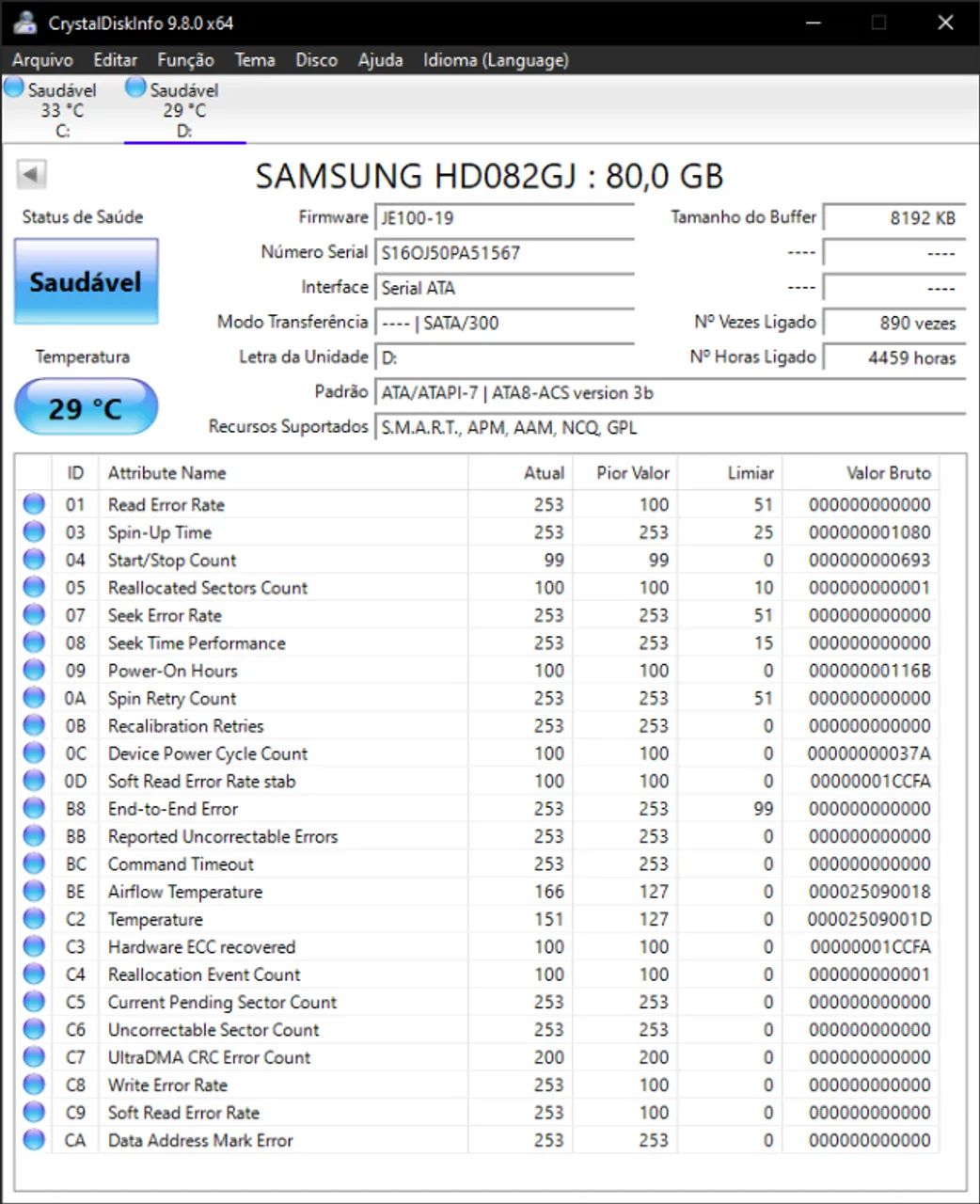 HD 80 Gb Samsung com cabo SATA para Retro PC - Foto 3