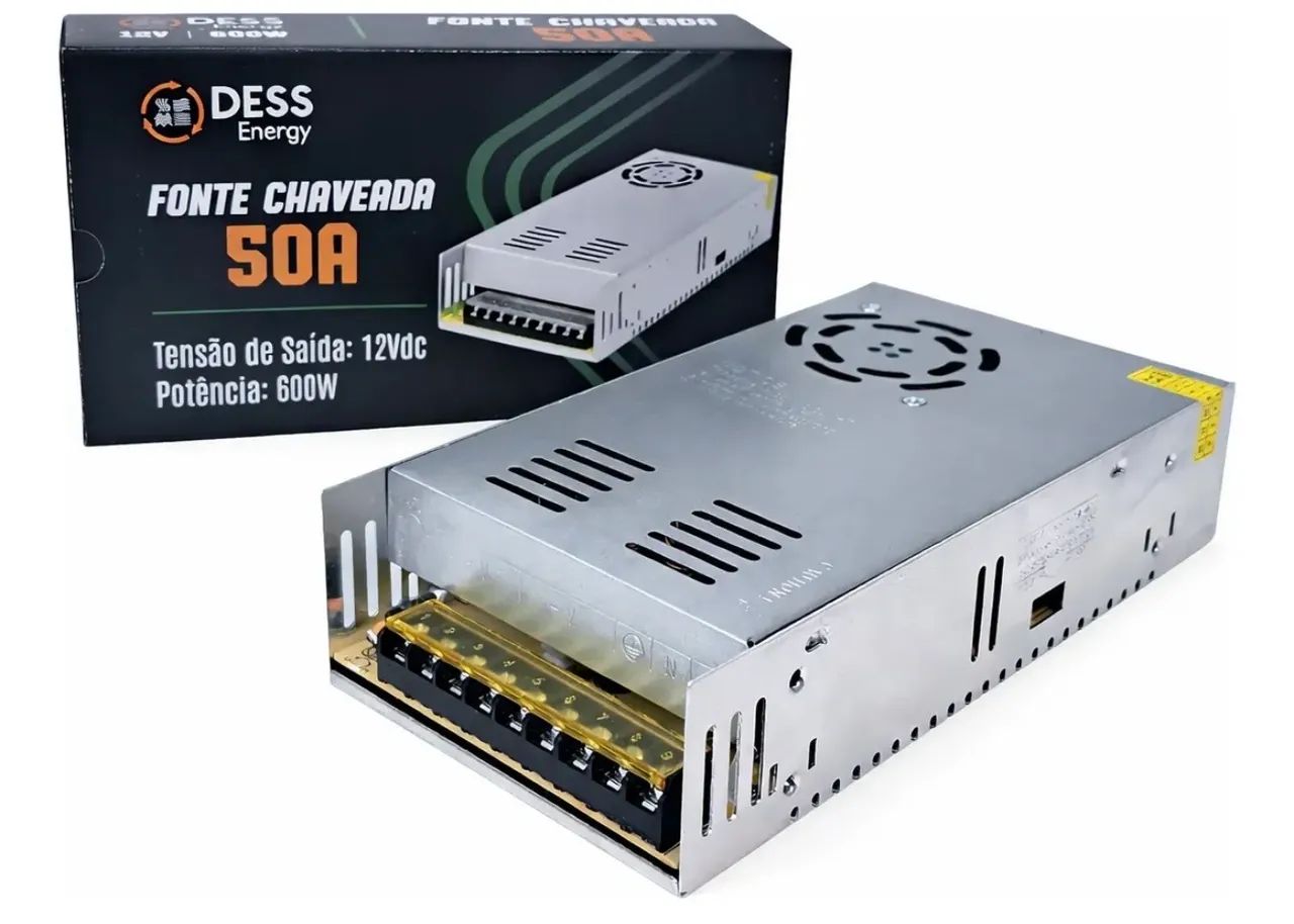Fonte Chaveada 12v 50a 600w Bivolt Conversor Elétrico - Foto 4