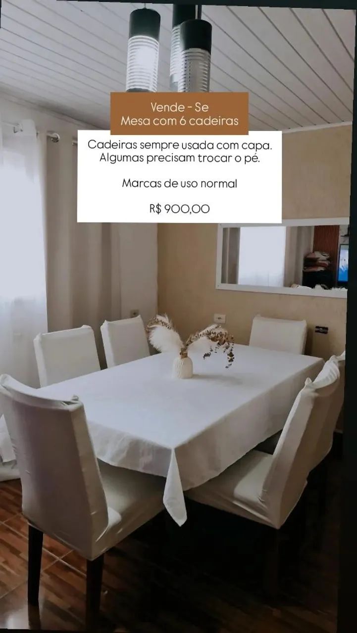 Mesa com 6 cadeiras