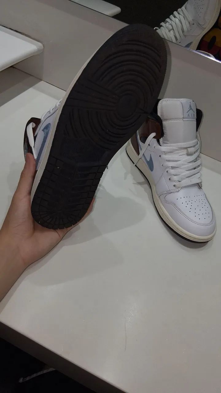 jordan 1 mid Brown Blue  - Foto 4