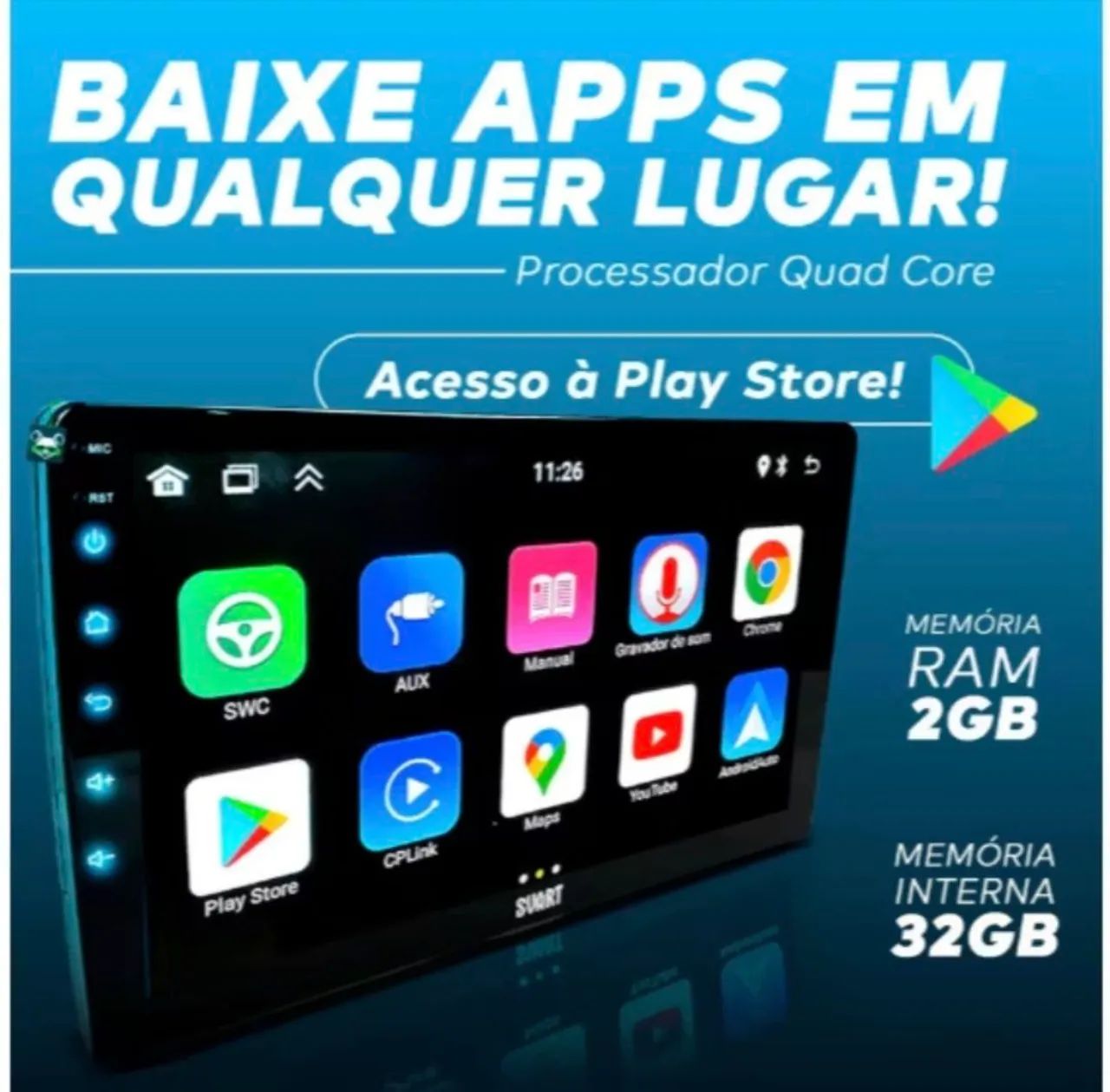 Multimidia Android com carplay/androidauto - Foto 3
