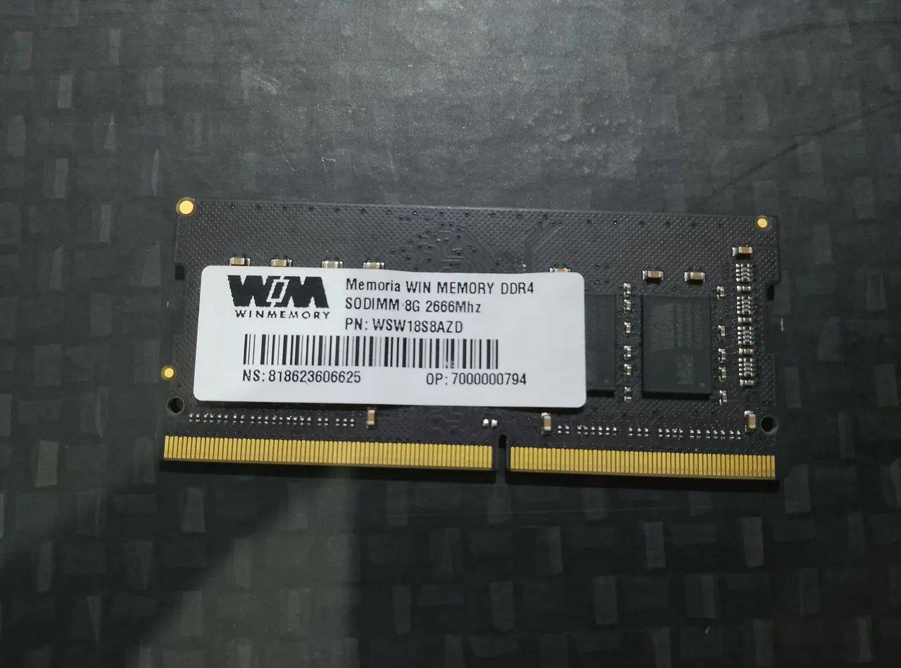 Memória RAM NOTEBOOK 8GB