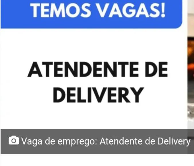 Vaga Homem atendente delivery diarista