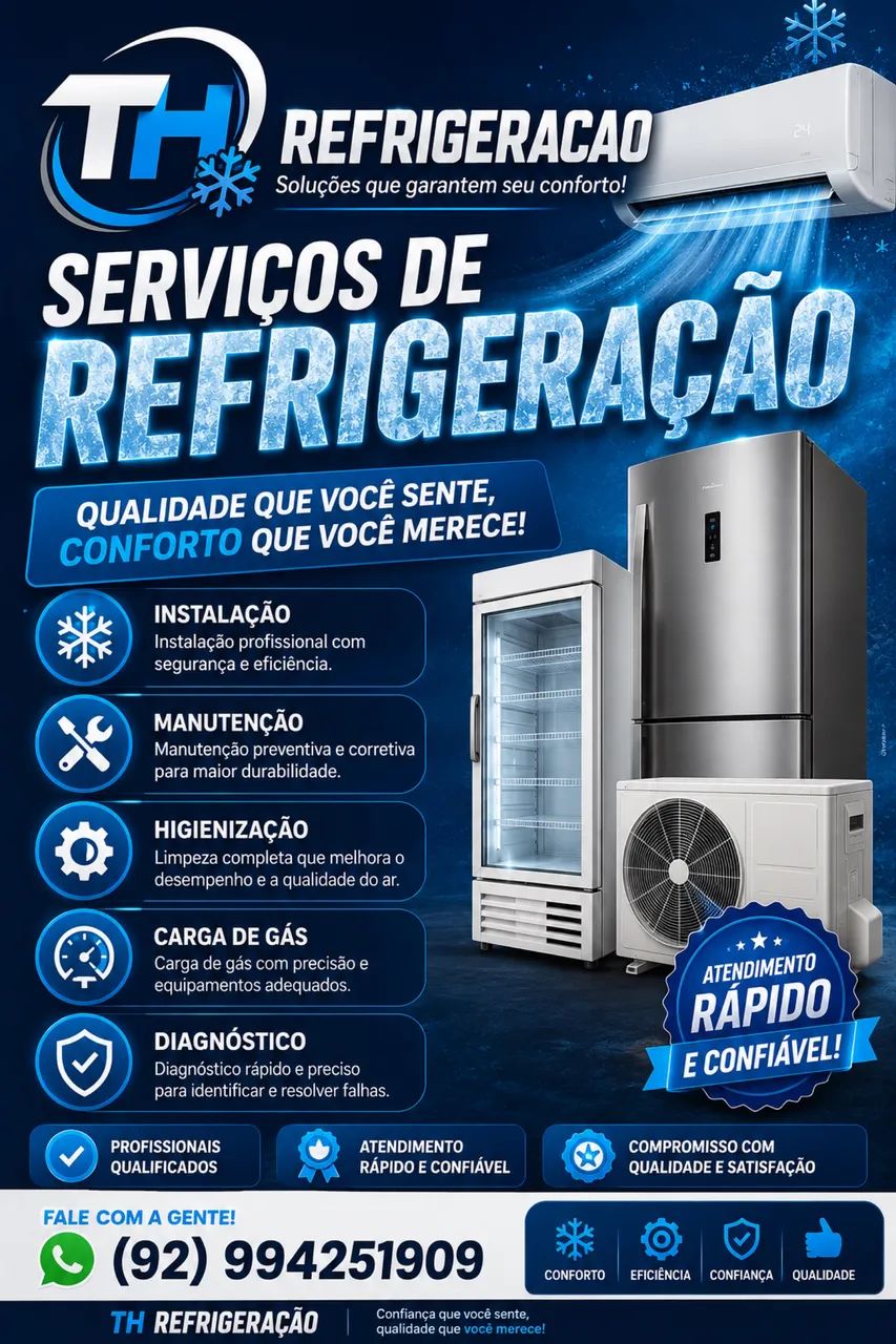 Serviços de Refrigeração, Ar Condicionado, Geladeira 