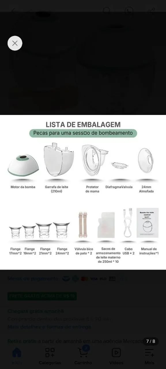 Bombinha dupla de tirar leite - Foto 3