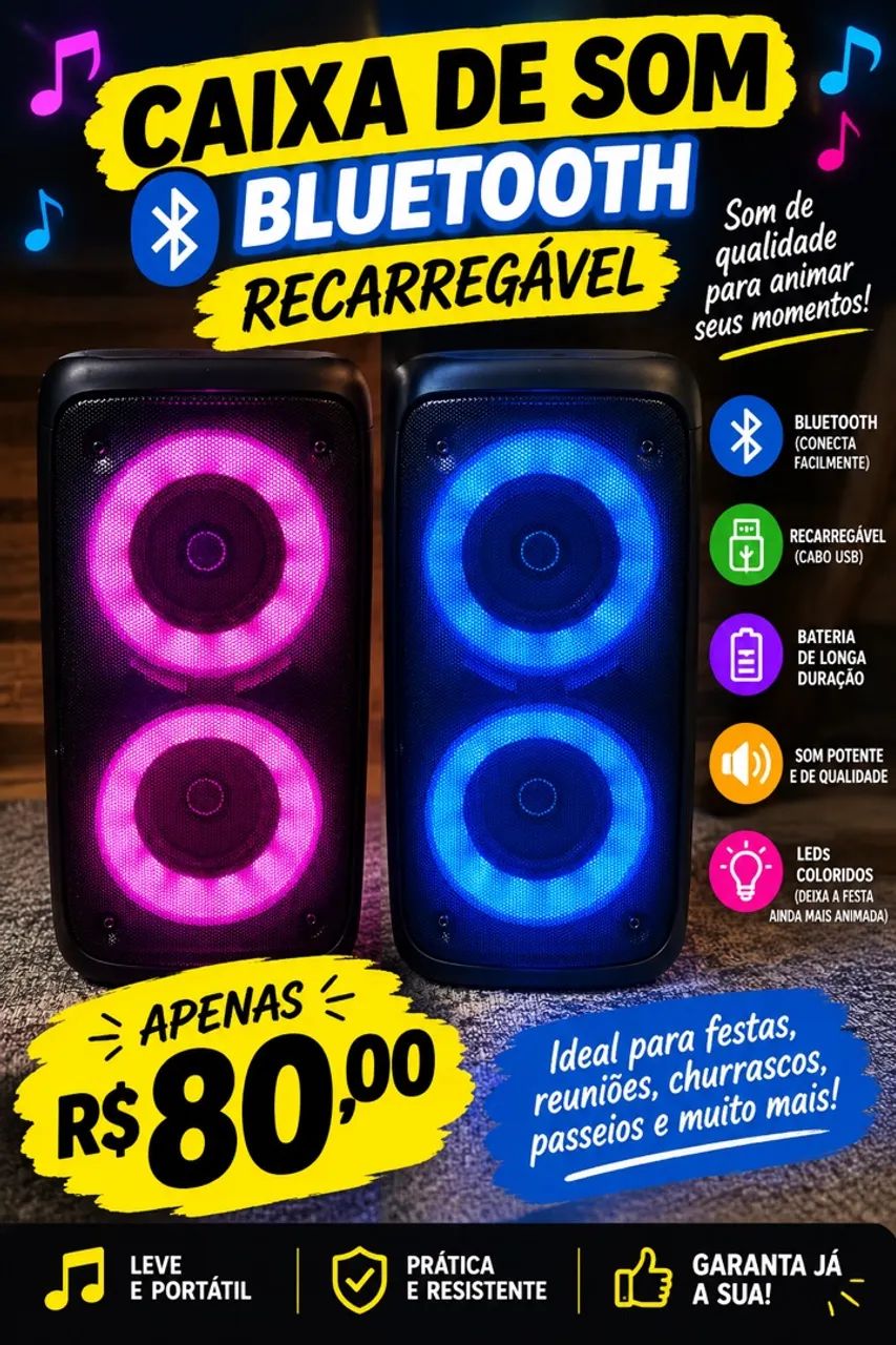 Caixa de som Bluetooth 