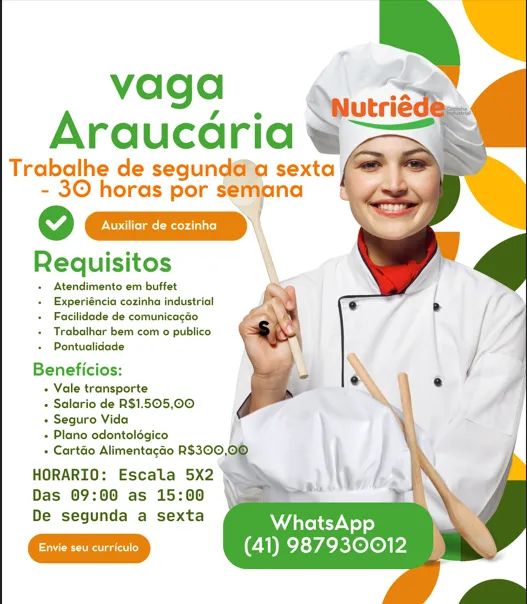 Auxiliar de Cozinha / Copeira