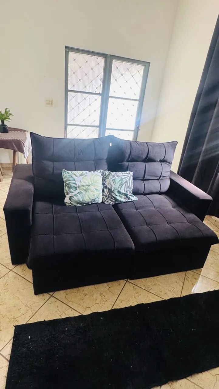 VENDO SOFÁ RETRÁTIL PRETO - CONFORTÁVEL E MODERNO - Foto 5
