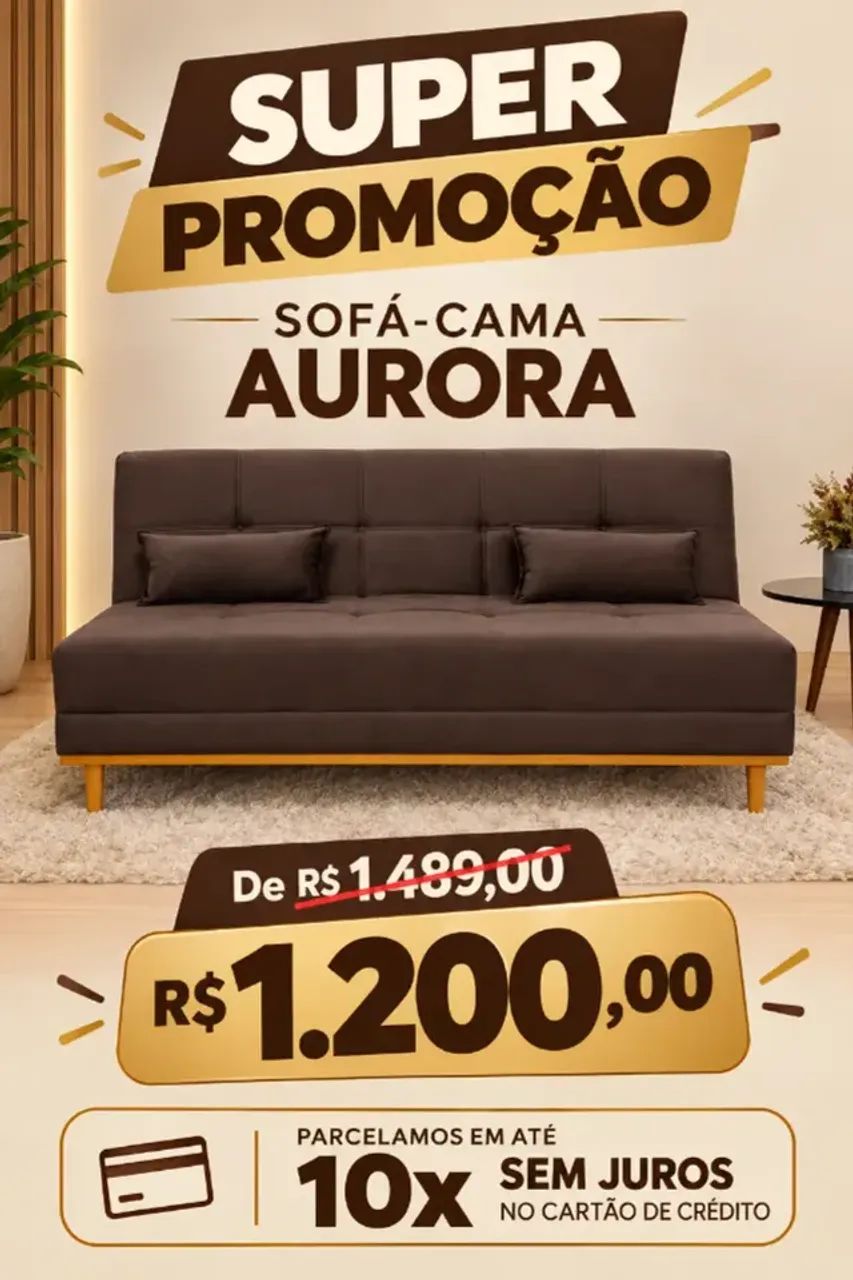 Sofá cama Roma marrom