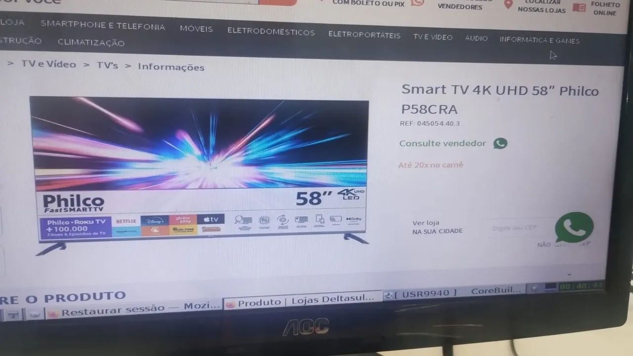 TV philco 4k 58 polegadas quebrada para retirada de peças  - Foto 3