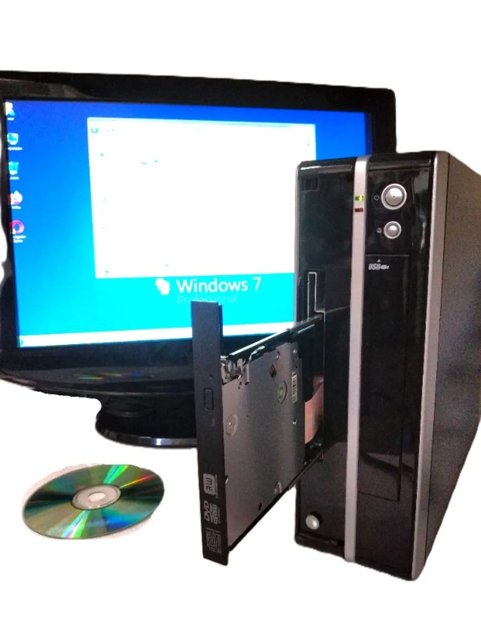 Computador Mini - Usado Item Atom 330 1,60Ghz 2GBRam 64 bits 150GB HD Win 7 - Foto 2