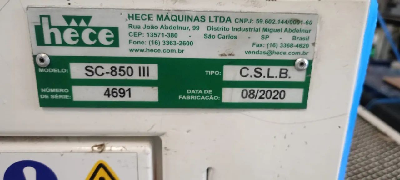 Máquina de corte e solda HECE + triangulo alinhado 