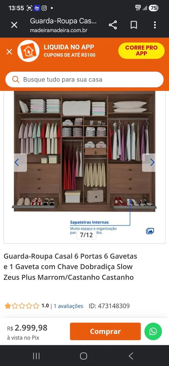 Guarda roupa casal - Foto 3
