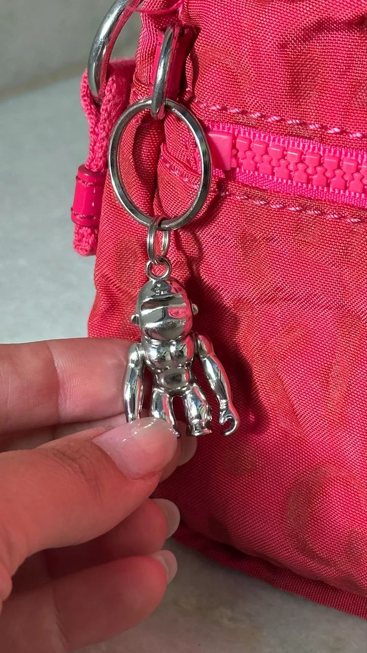 Bolsa Kipling Rosa Choque Estampada Transversal
