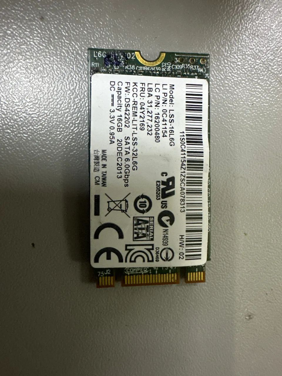 SSD mSATA (Mini SATA) 16GB 