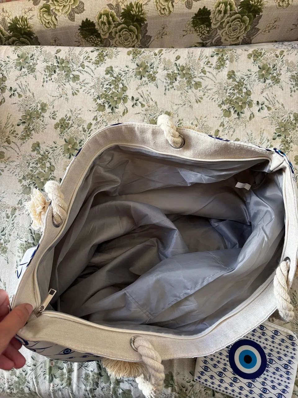 Bolsa de Ombro Branca Olho Grego - Foto 2