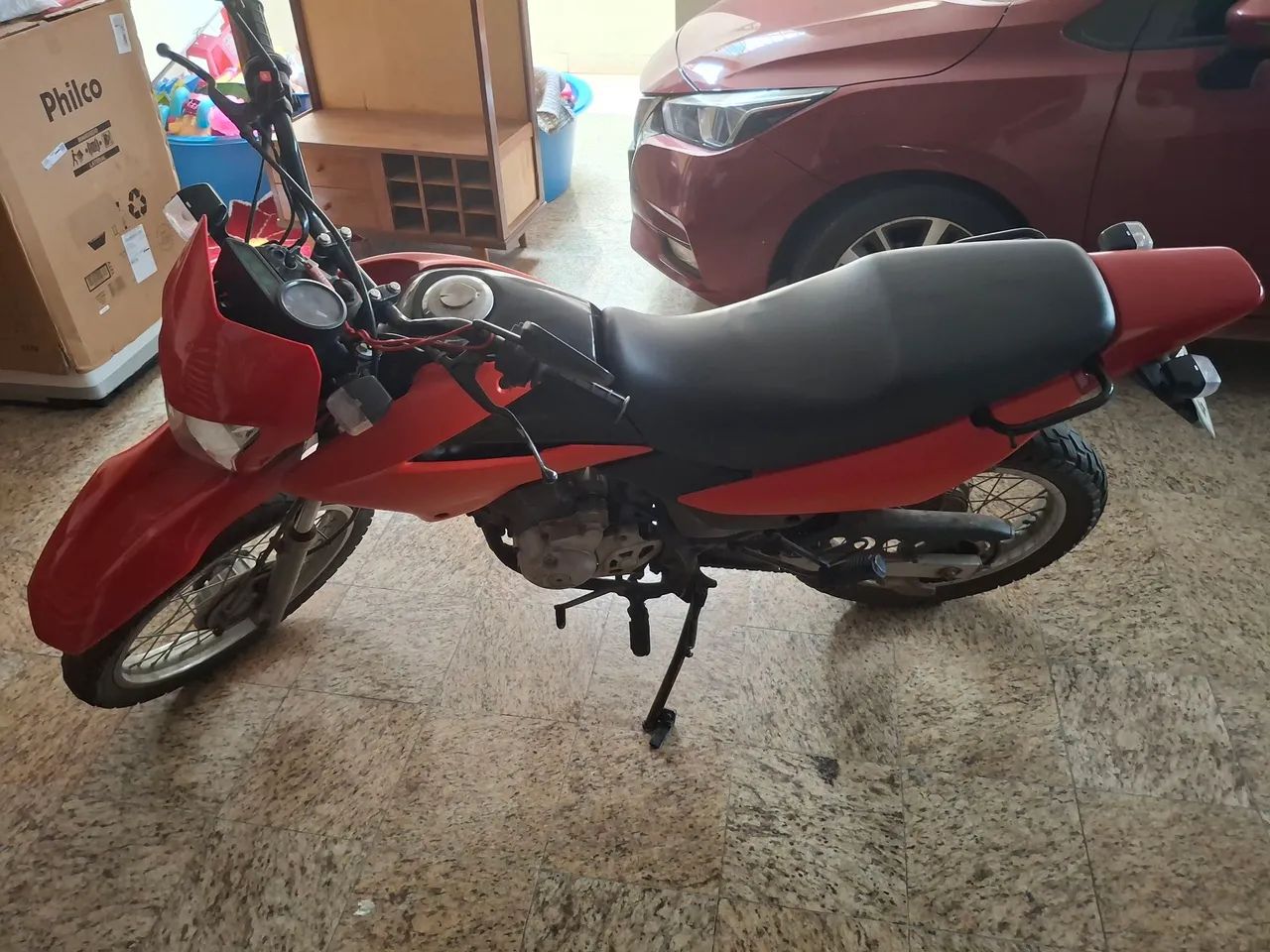 Bros vermelha, com Led, partida elétrica e revisada - Foto 3