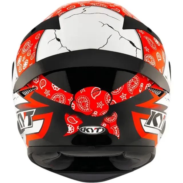 Capacete KYT TT Course Pirate - Preto/Branco/Vermelho - Foto 3