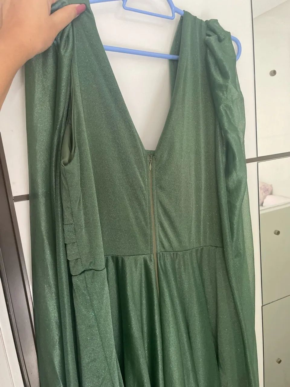 VESTIDO CAPA MICROTULE VERDE OLIVA - Foto 4
